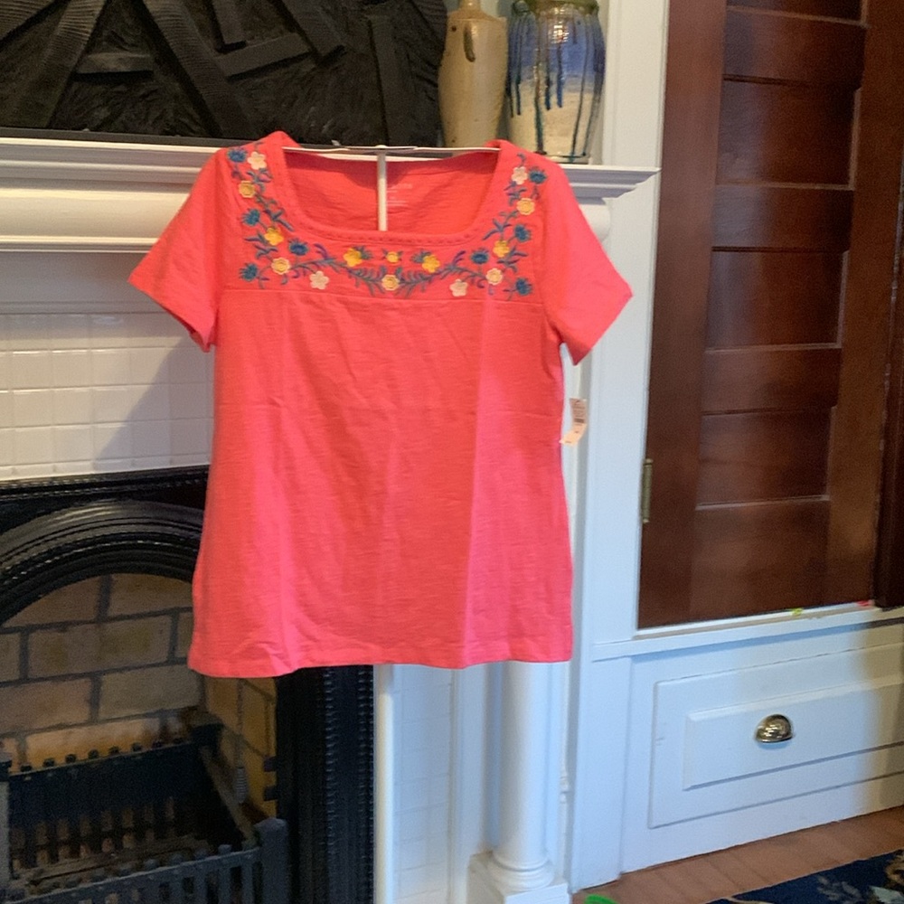 Talbots embroidered square neck top. NWT. Retail 59.50 - Picture 3 of 7